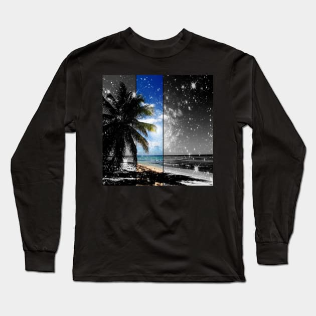 Caribbean Dreaming - digital artwork tribute to Isla Saona in the Dominican Republic Long Sleeve T-Shirt by Christine aka stine1